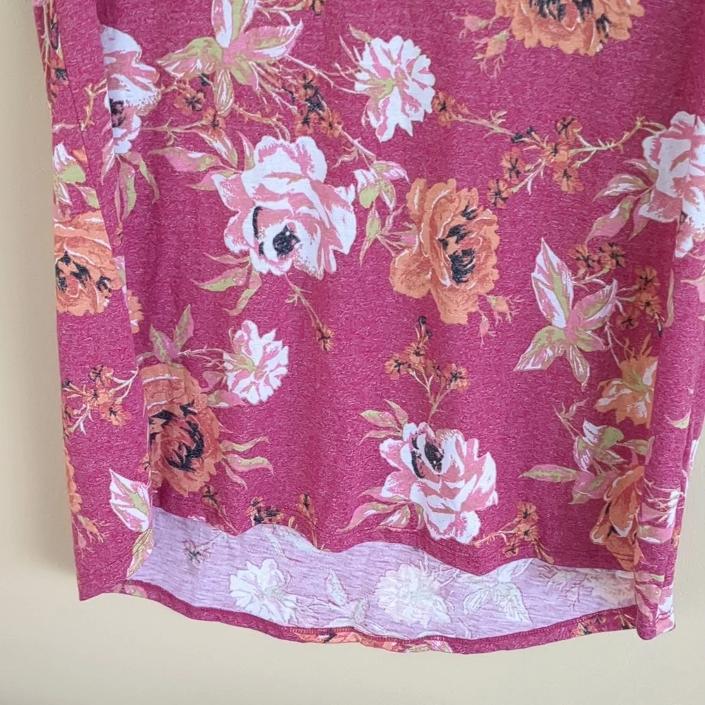 NWT Small LuLaRoe Christy T Floral Pink Orange Tee Shirt Top Soft New